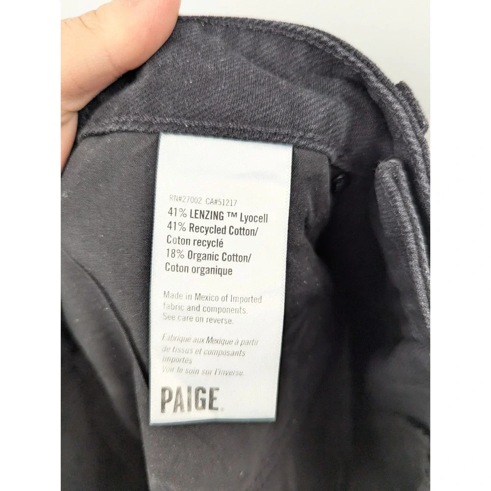 Paige Women's Denim Skirt 27 Black Wash Pencil‎ Midi with Slit Pockets Classic